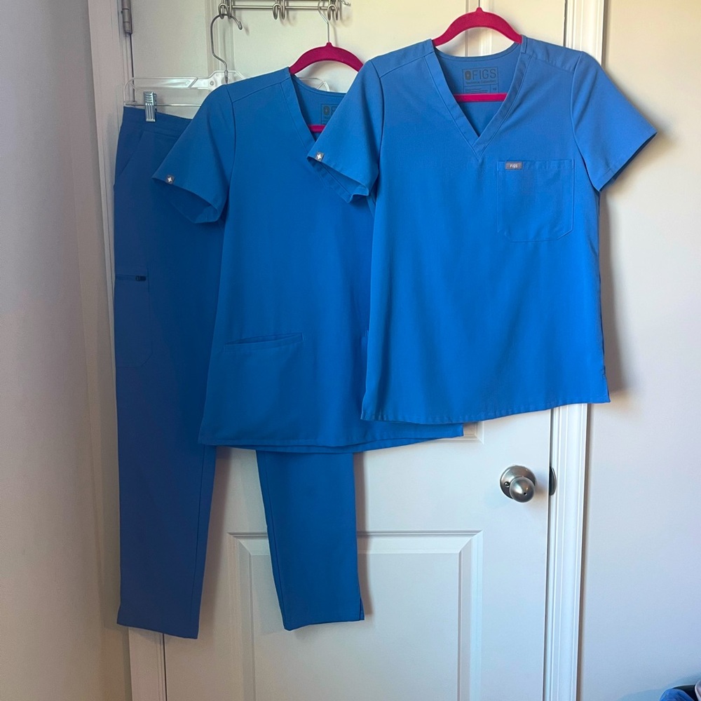 Figs Core Collection - 2 Scrub Tops and 1 Scrub Bottom Bundle